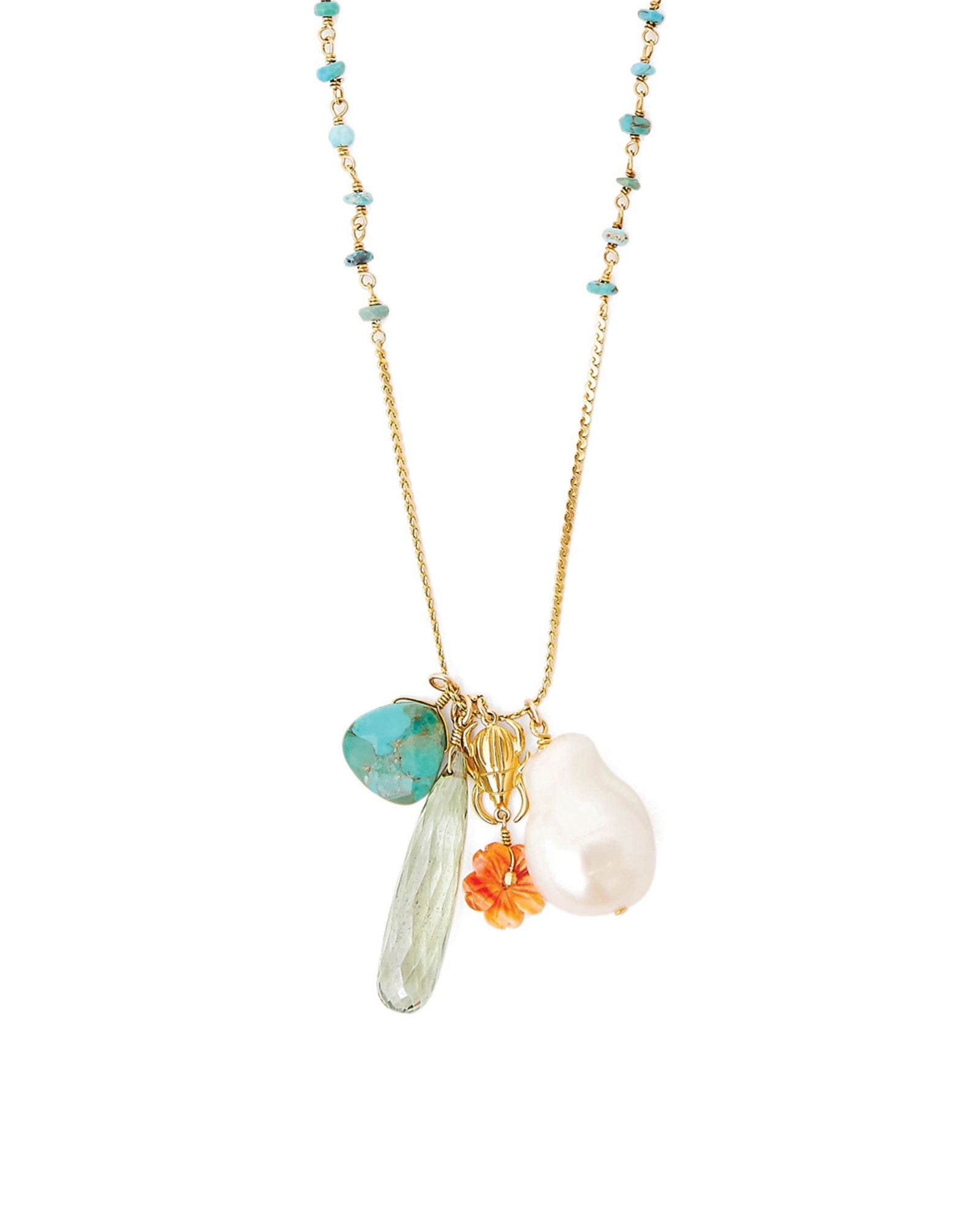 Chan Luu Cluster Pearl Necklace Blue Ruby Jewellery Canada