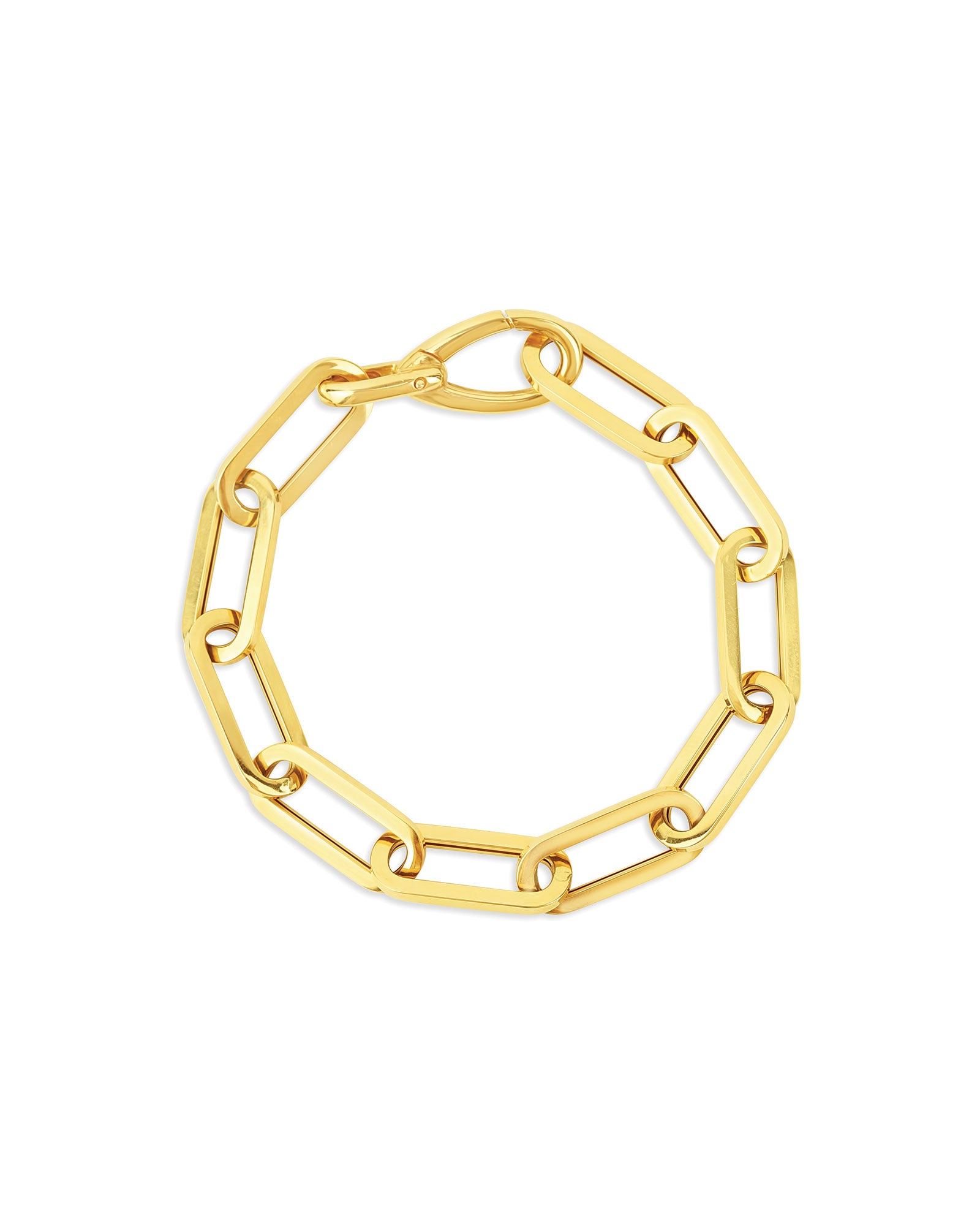 Goldhive Large Paperclip Bracelet 14k Yellow Gold | Blue Ruby Jewellery, Canada