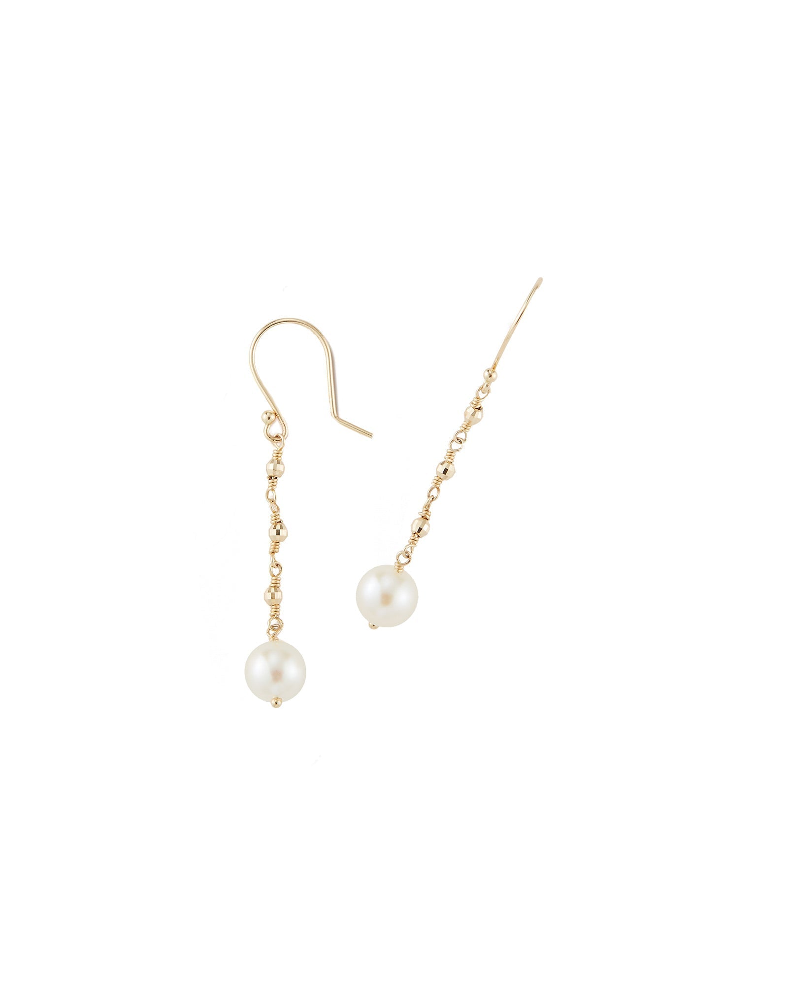 Beaded Chain Pearl Drop Earrings