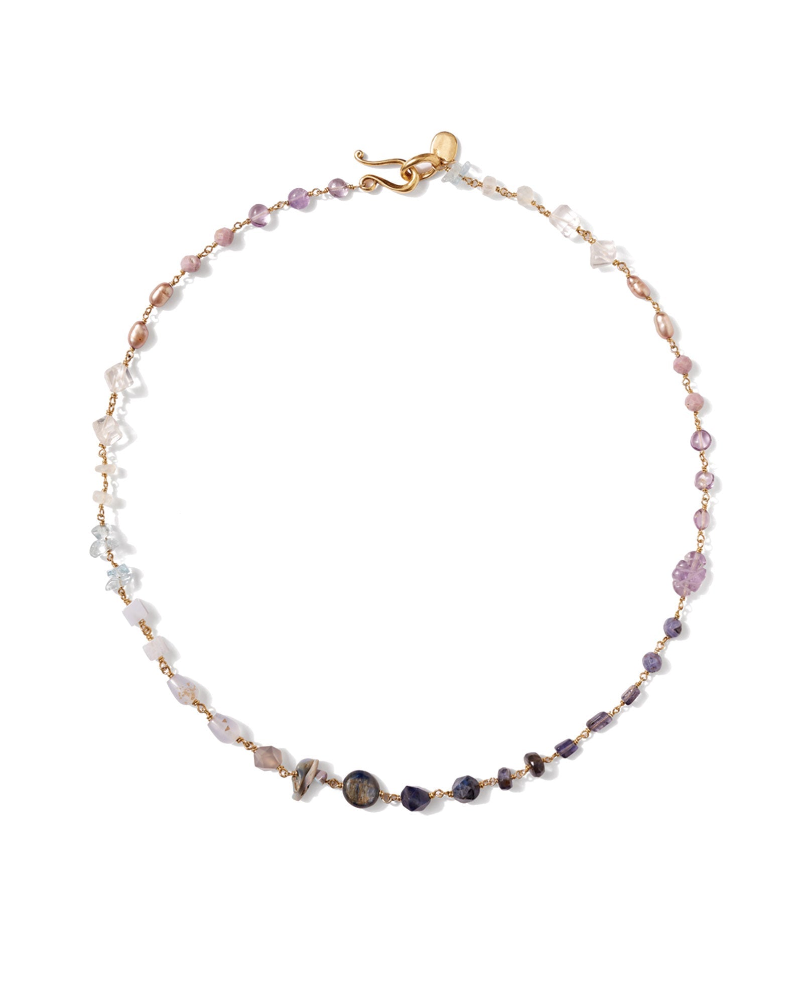 Chan Luu Daphne Necklace 18k Gold Vermeil Iolite Agate Amethyst