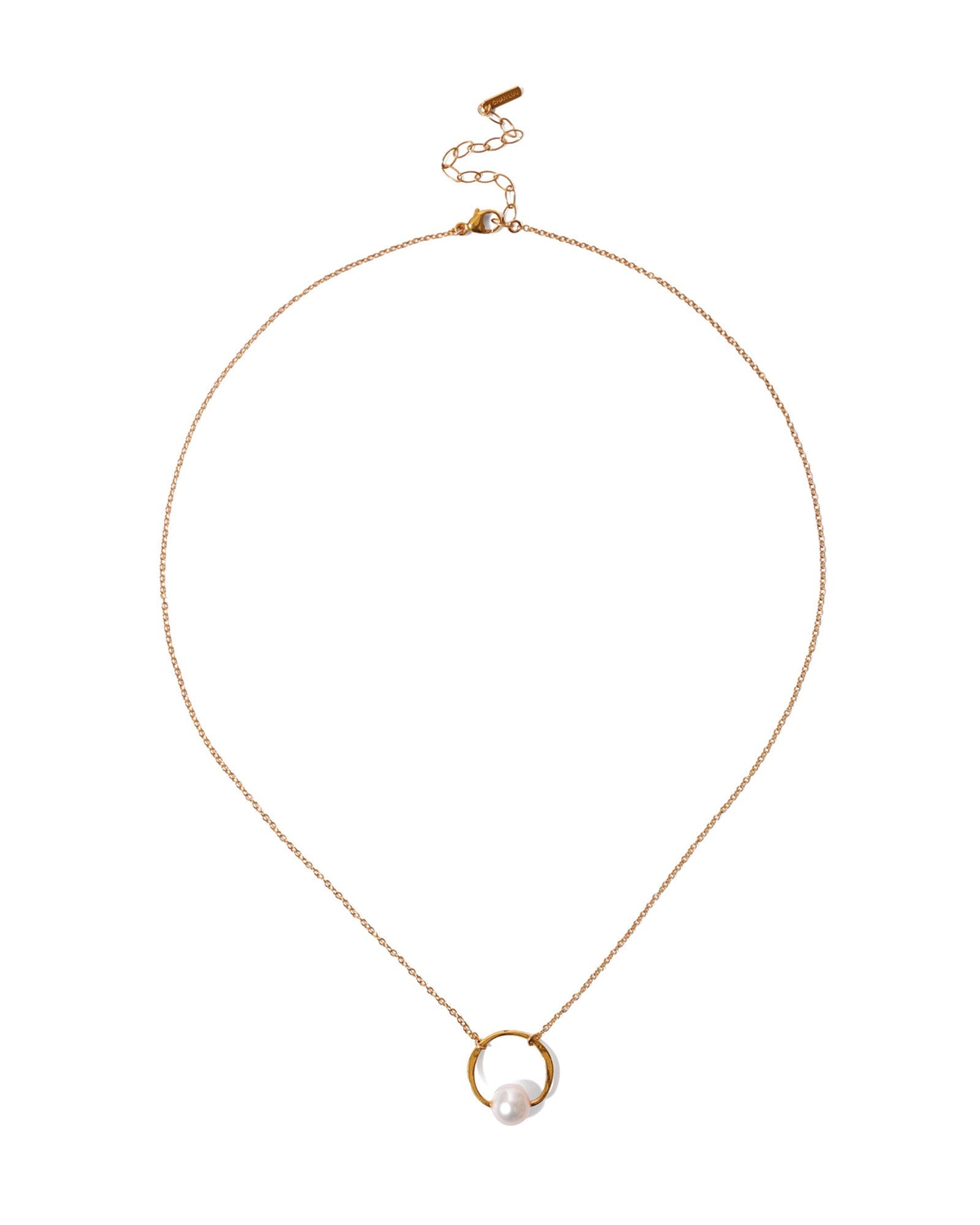 Chan Luu Globe Pendant Necklace 18k Gold Vermeil White Pearl