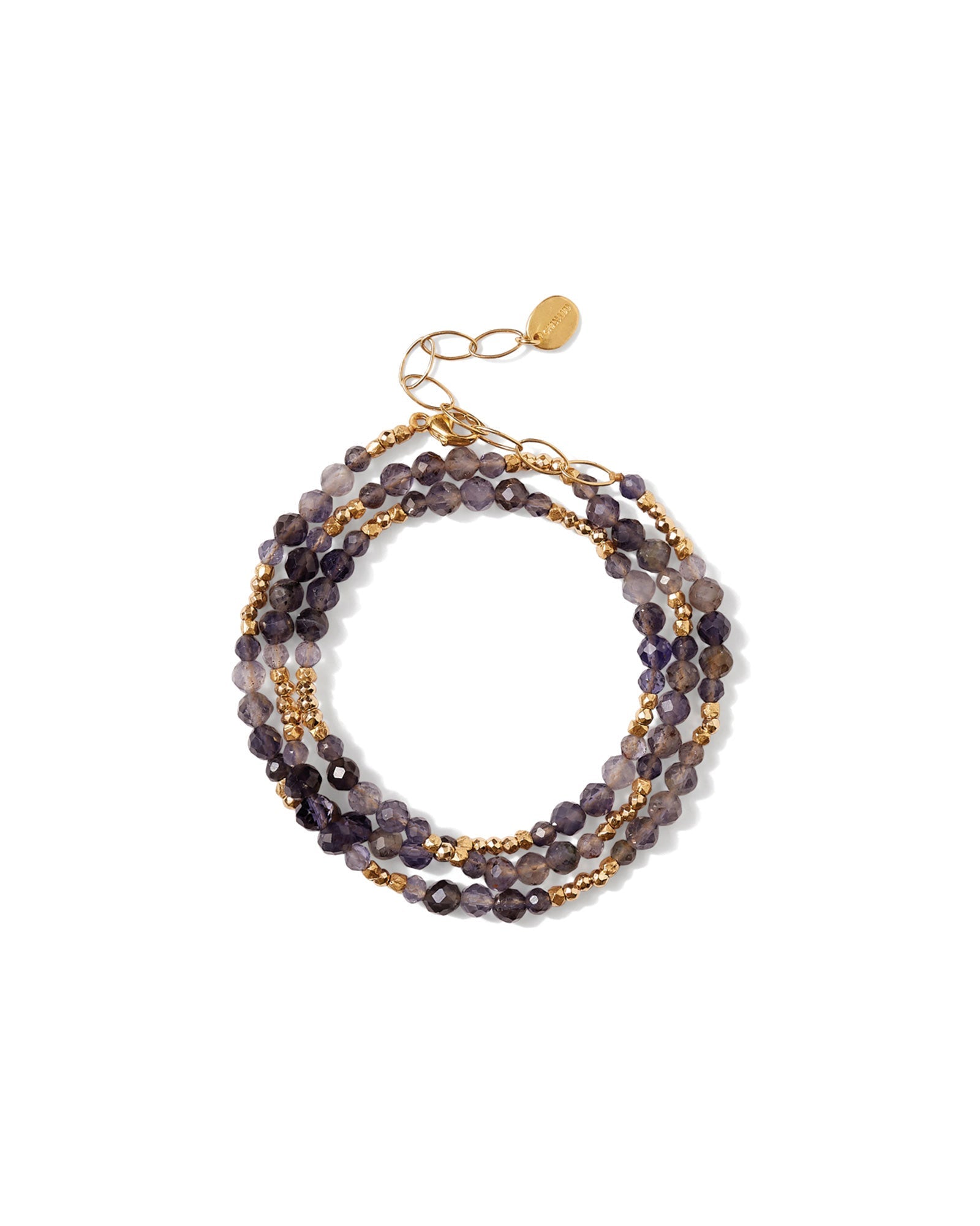 Chan Luu Granada Naked Wrap Bracelet 18k Gold Vermeil Iolite