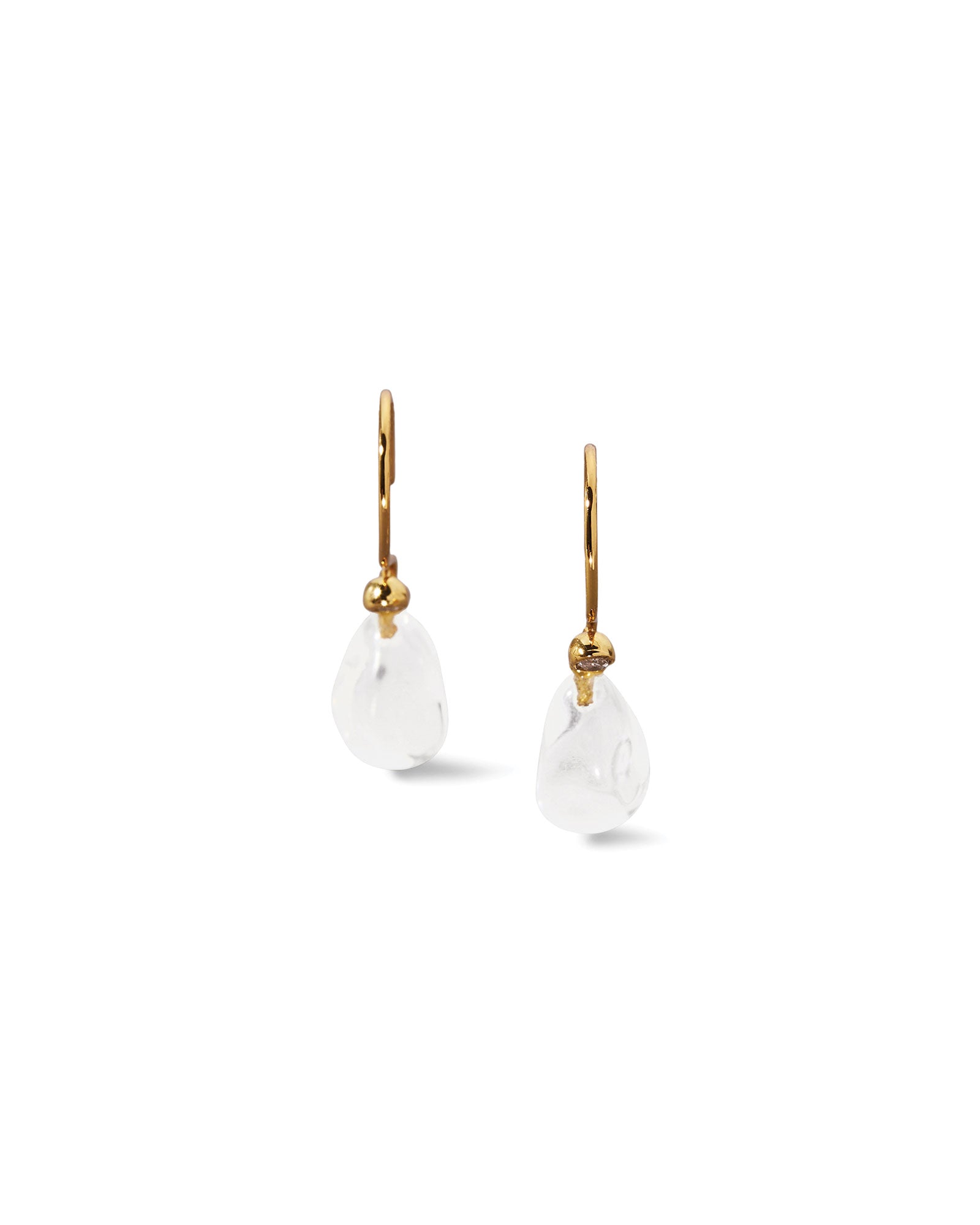 Lucite Molten Curb Link Post Earring - Clear