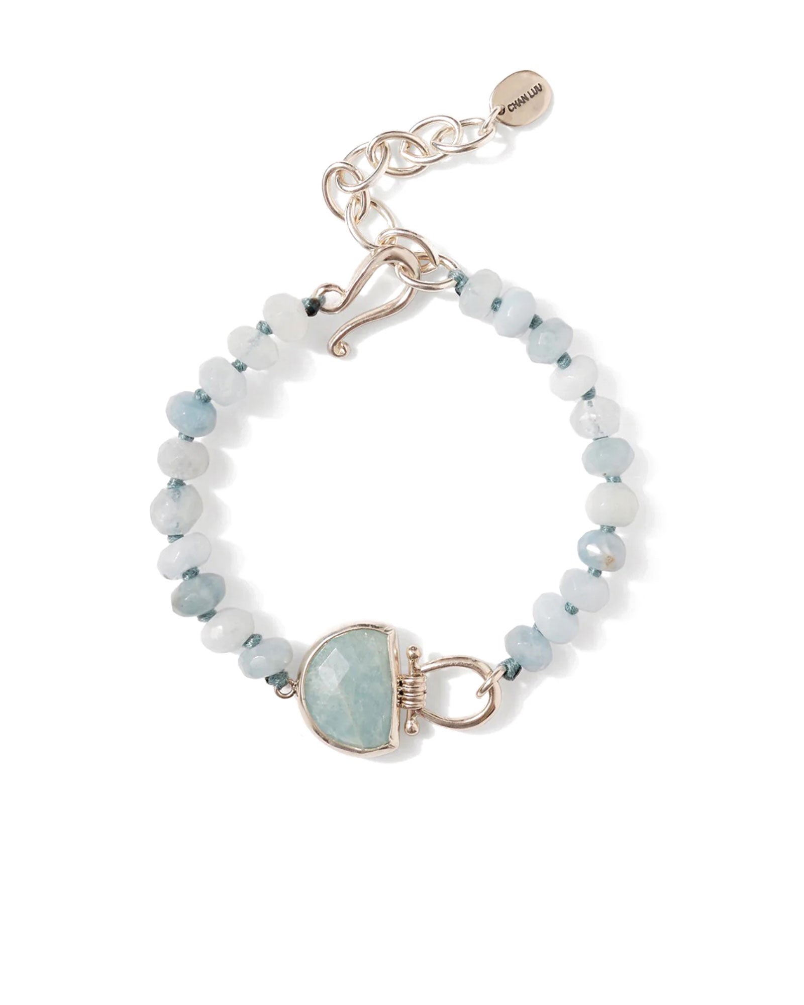 Chan Luu Luna Bracelet Sterling Silver Aquamarine Blue Ruby