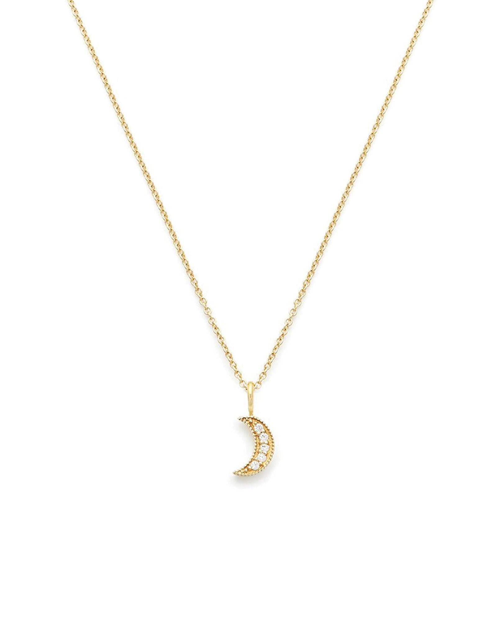 Leah Alexandra Luna Crescent Moon Necklace 14k Gold Vermeil, 14k