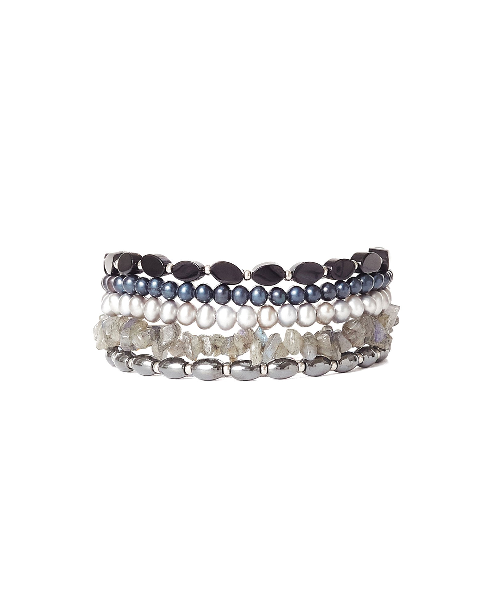 Chan Luu Mix Naked Wrap Bracelet Sterling Silver Blue Ruby