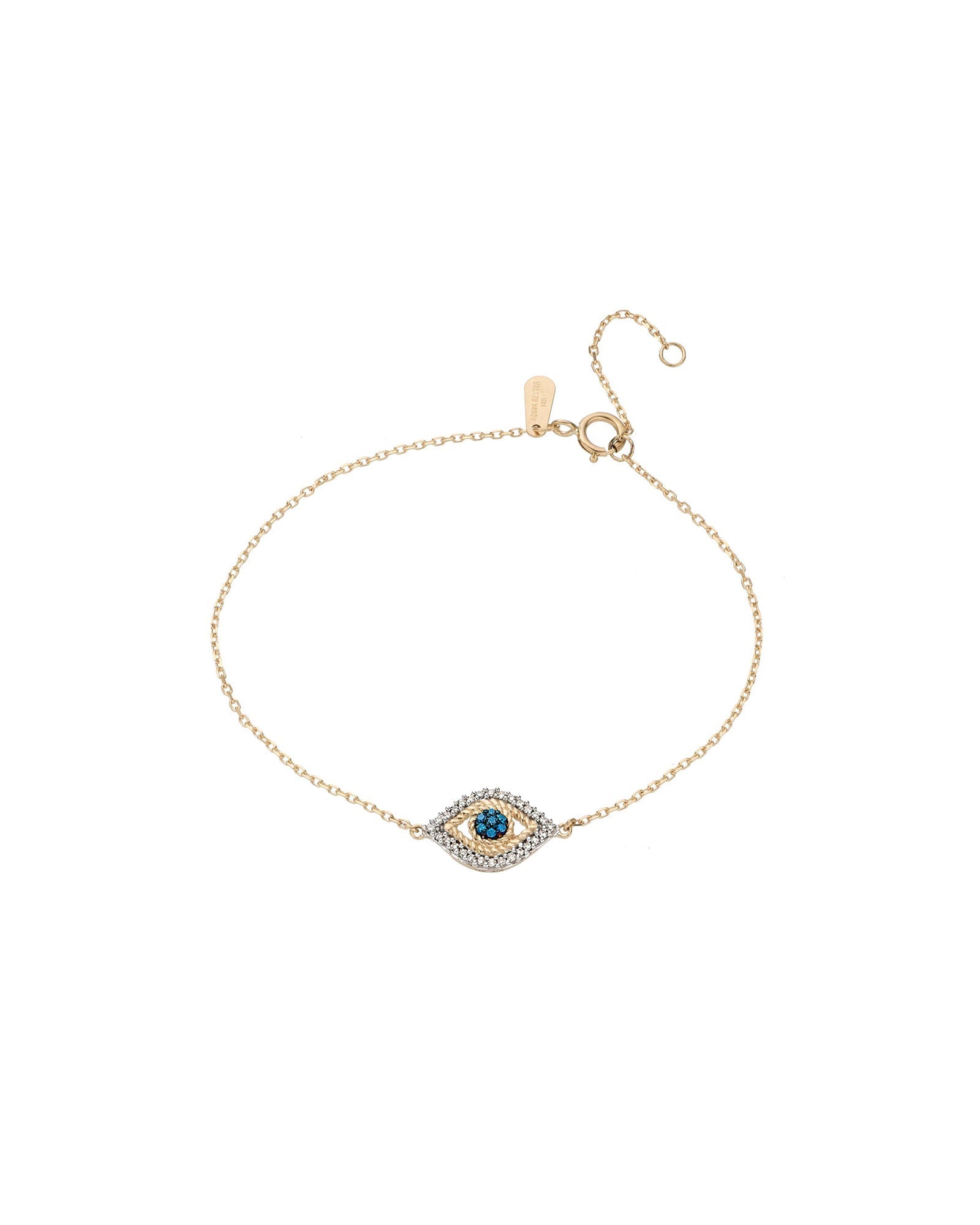 Adina Reyter Pavé Evil Eye Bracelet - 14k Yellow Gold, White and