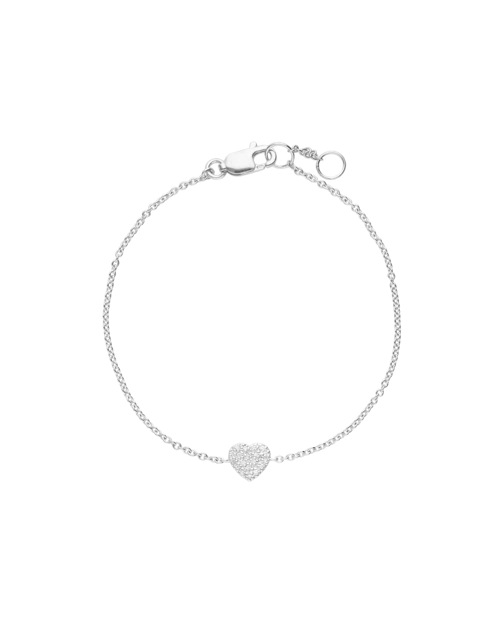 Pavé Heart Bracelet with Cubic Zirconia, Sterling silver