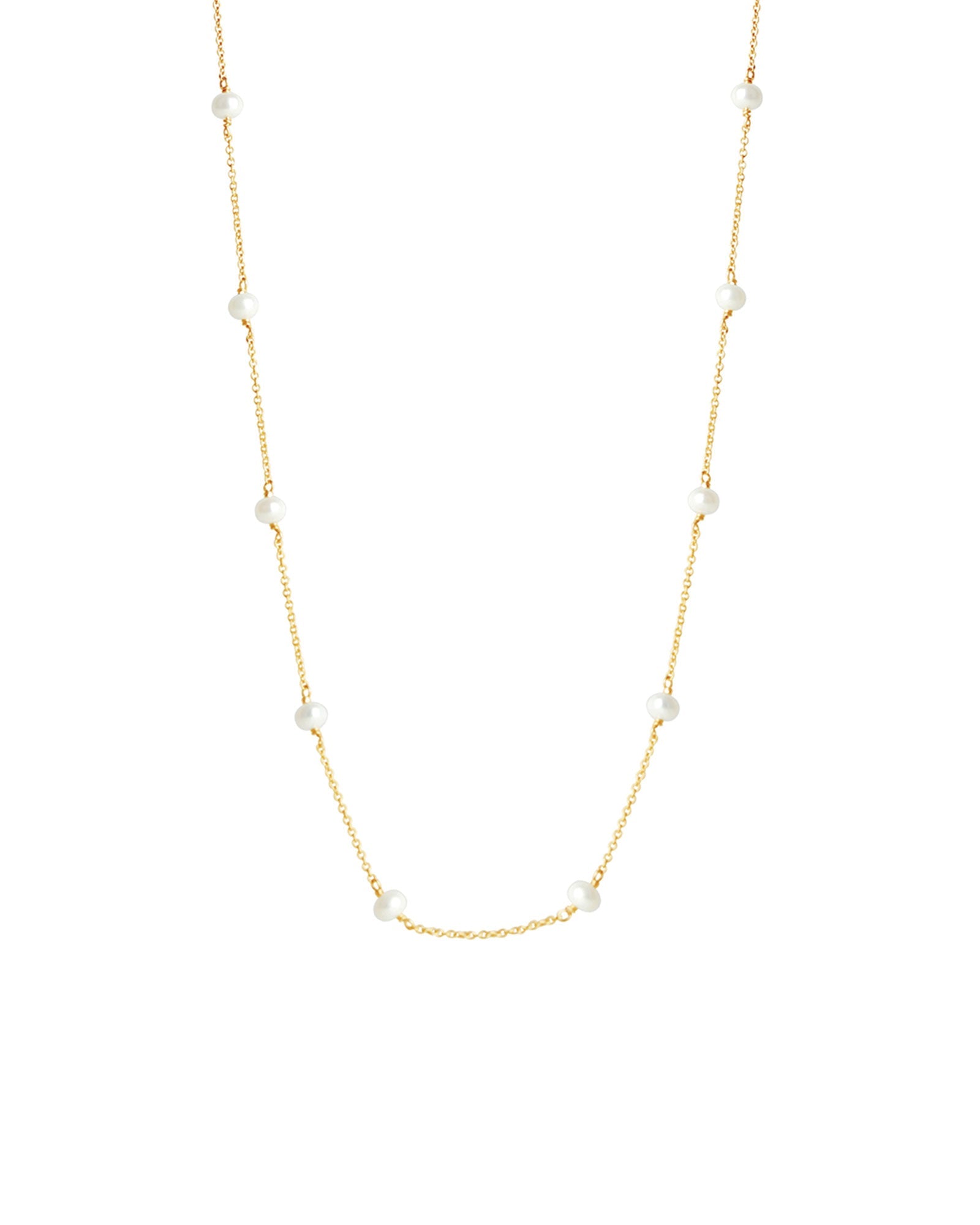 Poppy Rose Pearl Station Necklace 14k Gold-fill, Freshwater Pearl
