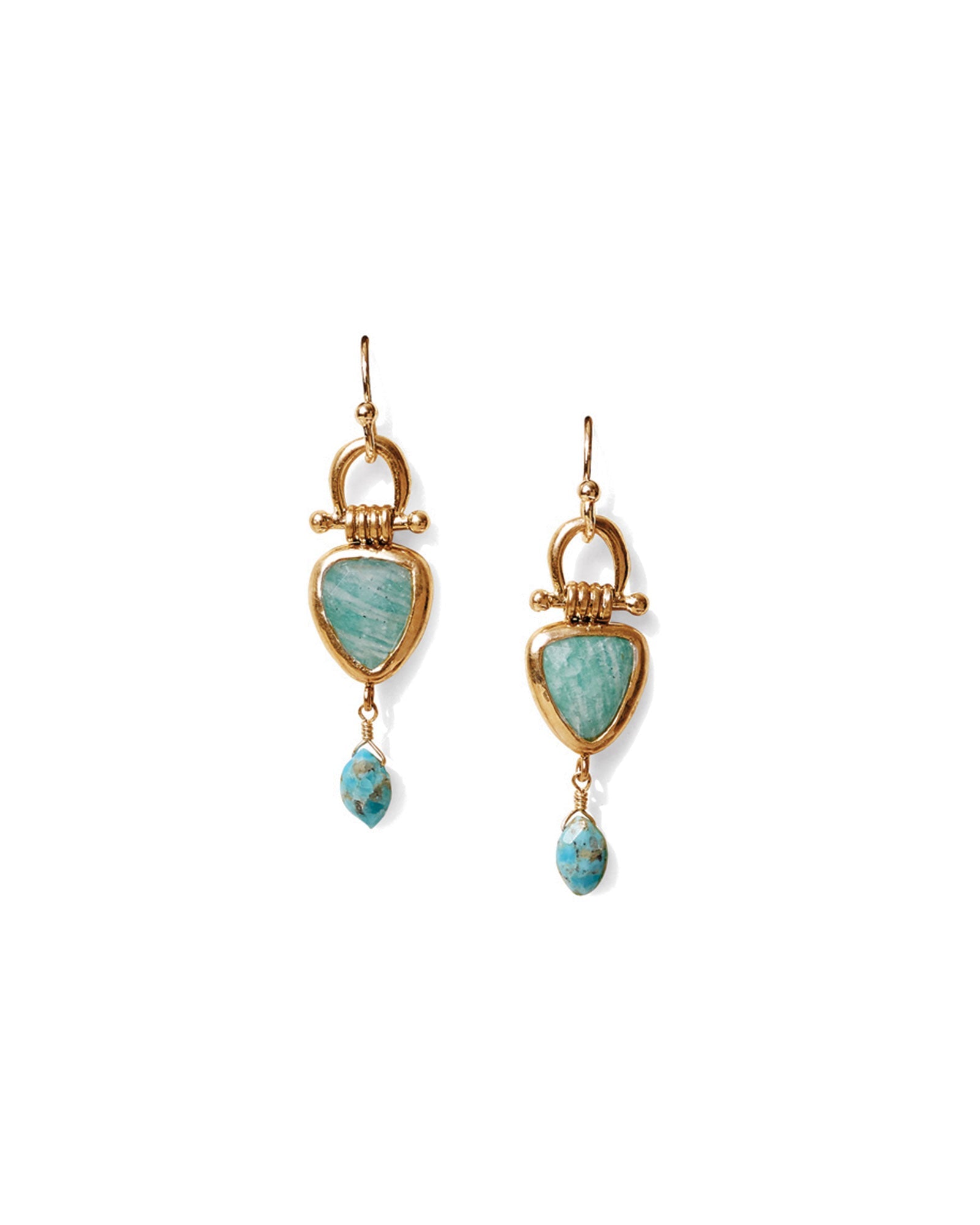 Chan Luu Rahel Drop Earrings 18k Gold Vermeil Amazonite and