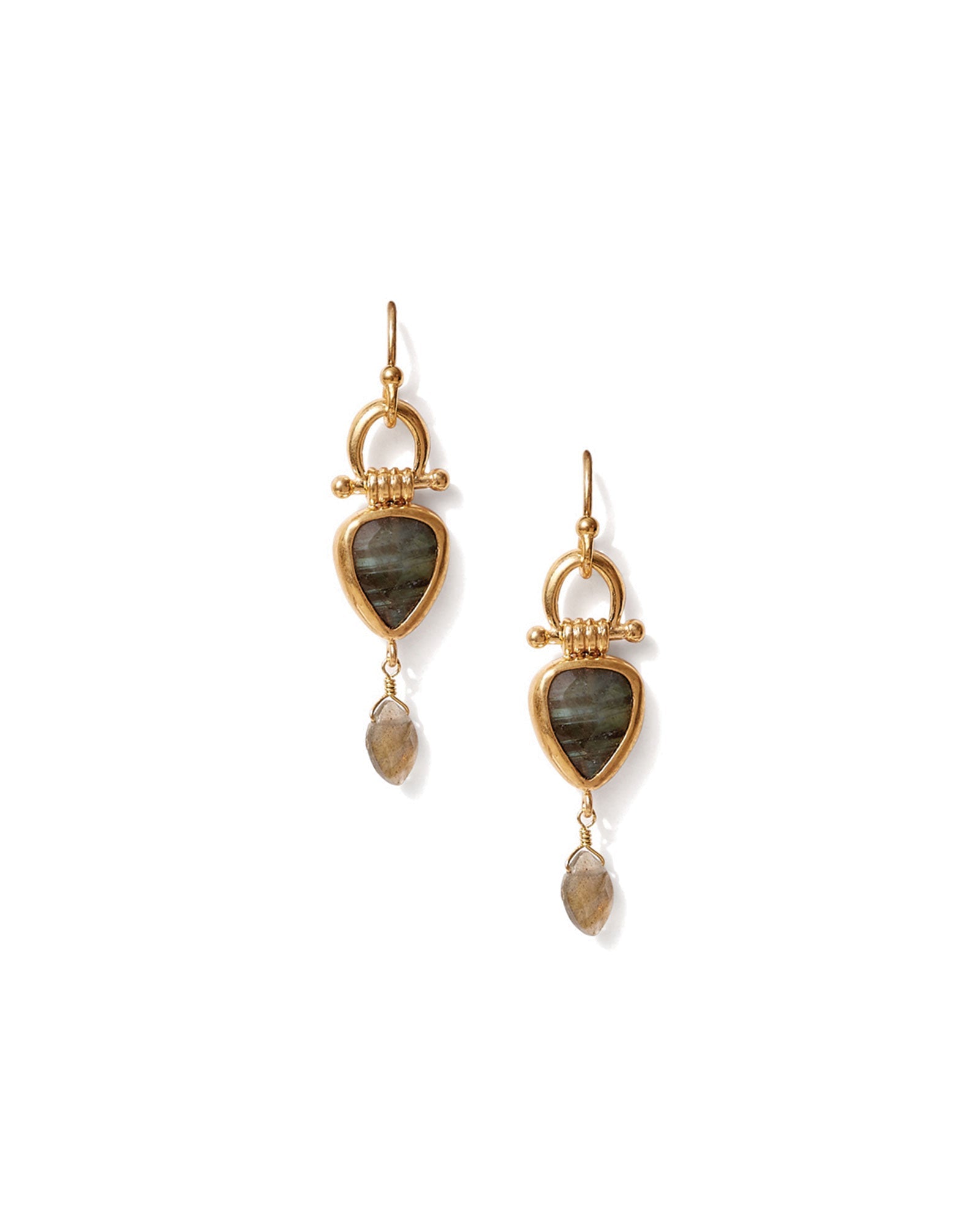 Chan Luu Rahel Drop Earrings 18k Gold Vermeil Labradorite Blue