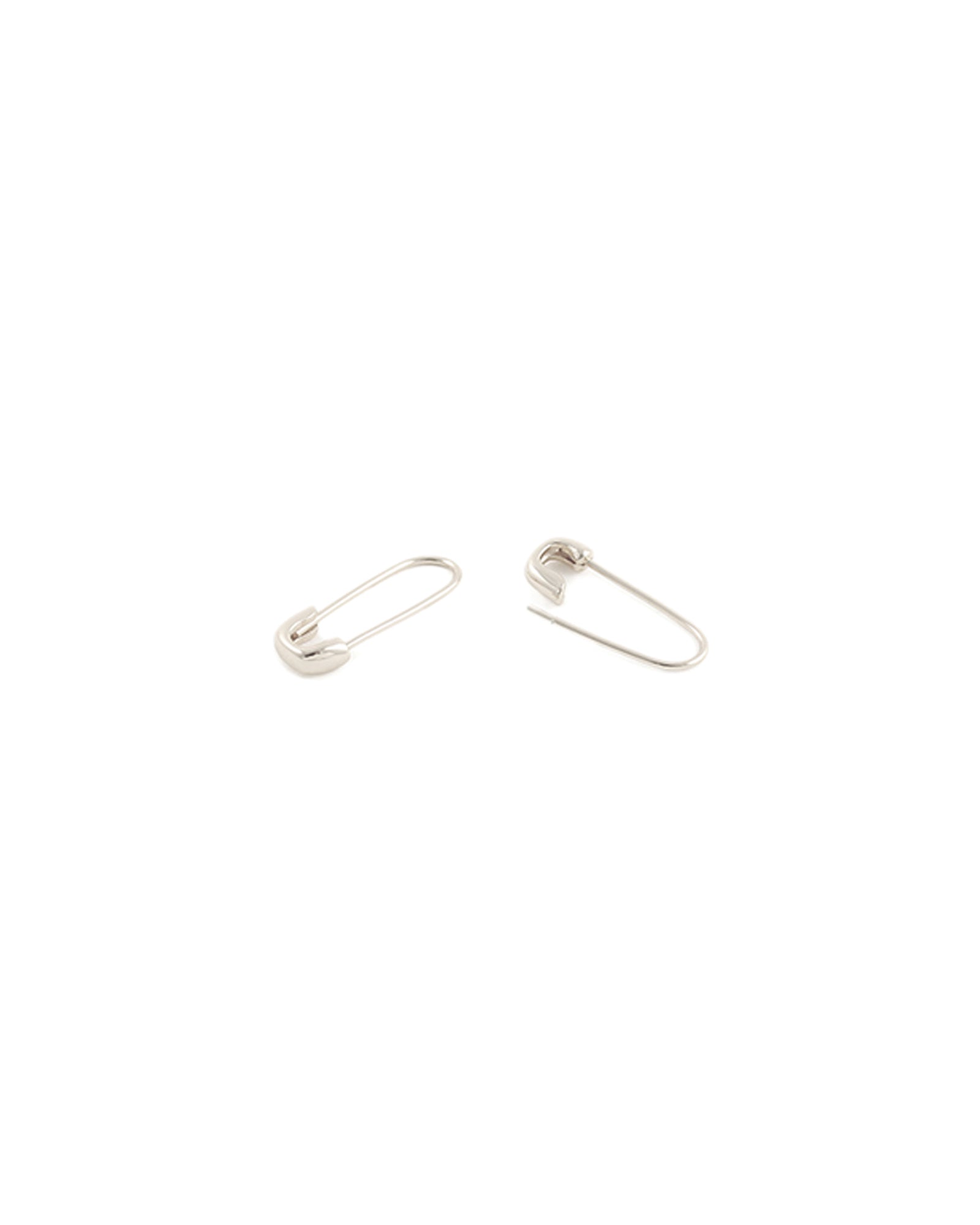 Kris Nations Safety Pin Hoop Earrings Silver | Blue Ruby Jewellery, Canada