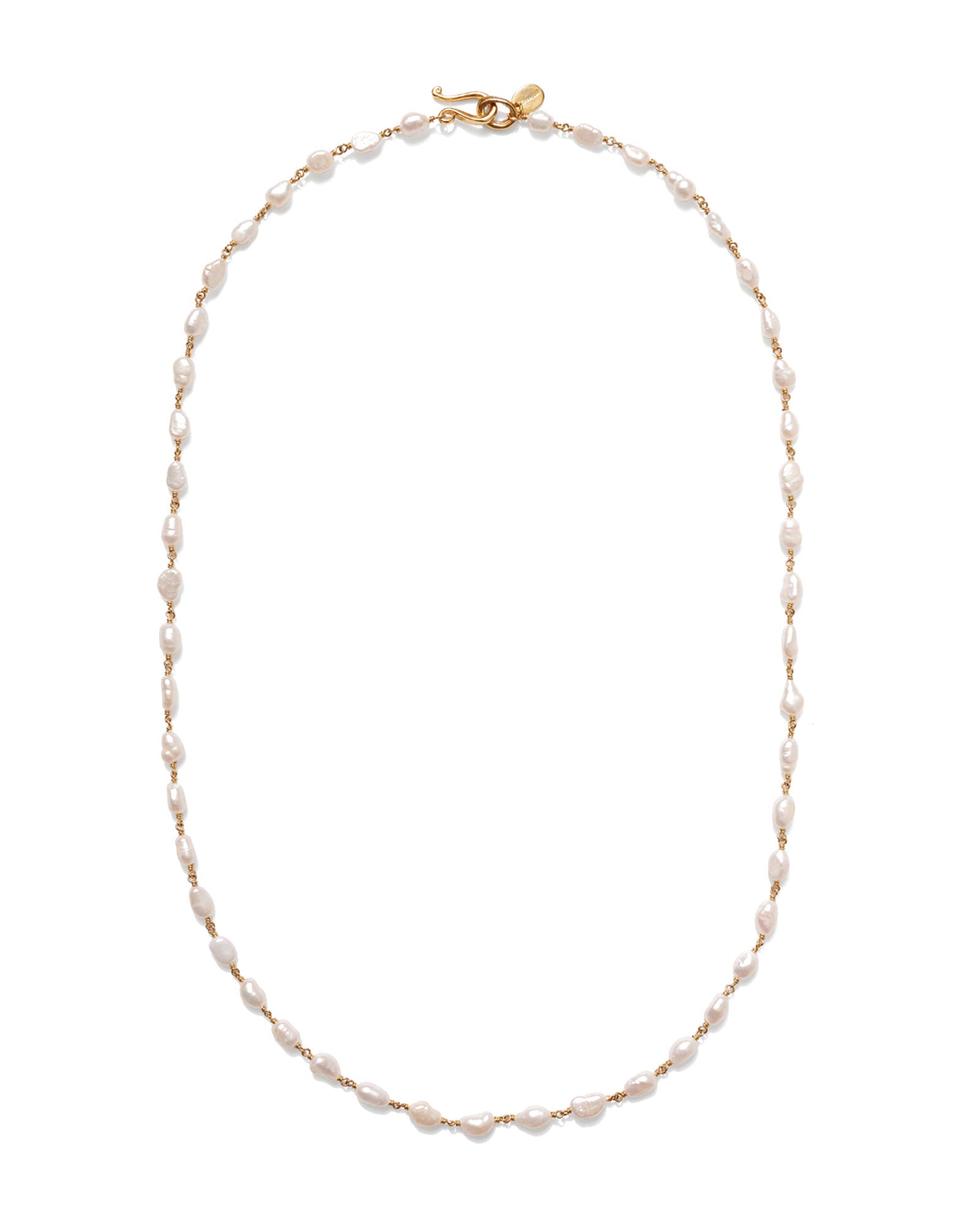 Chan Luu Santa Fe Necklace 18k Gold Vermeil White Pearl Blue