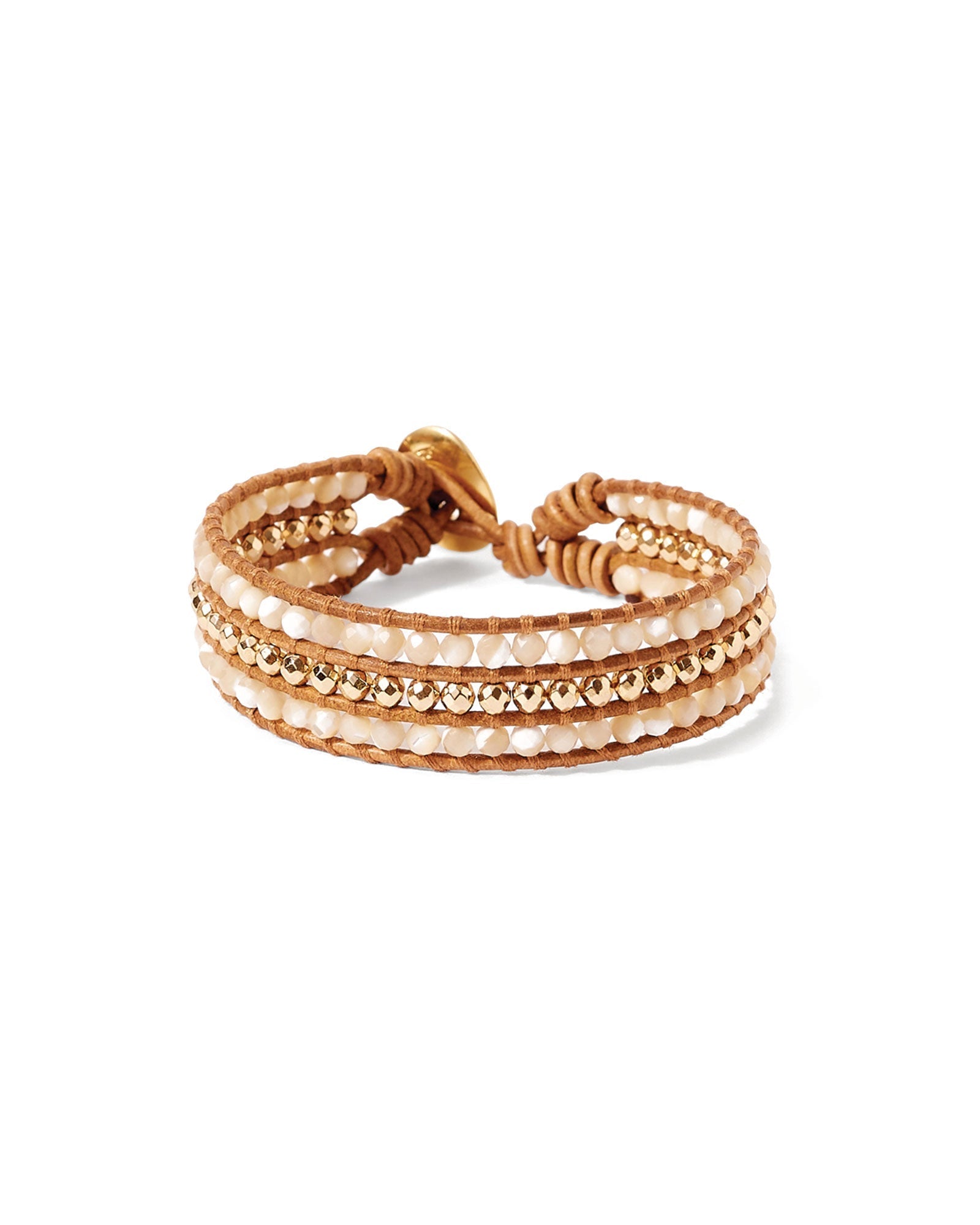 Chan Luu Sedona Single Wrap Bracelet 18k Gold Vermeil Mother of