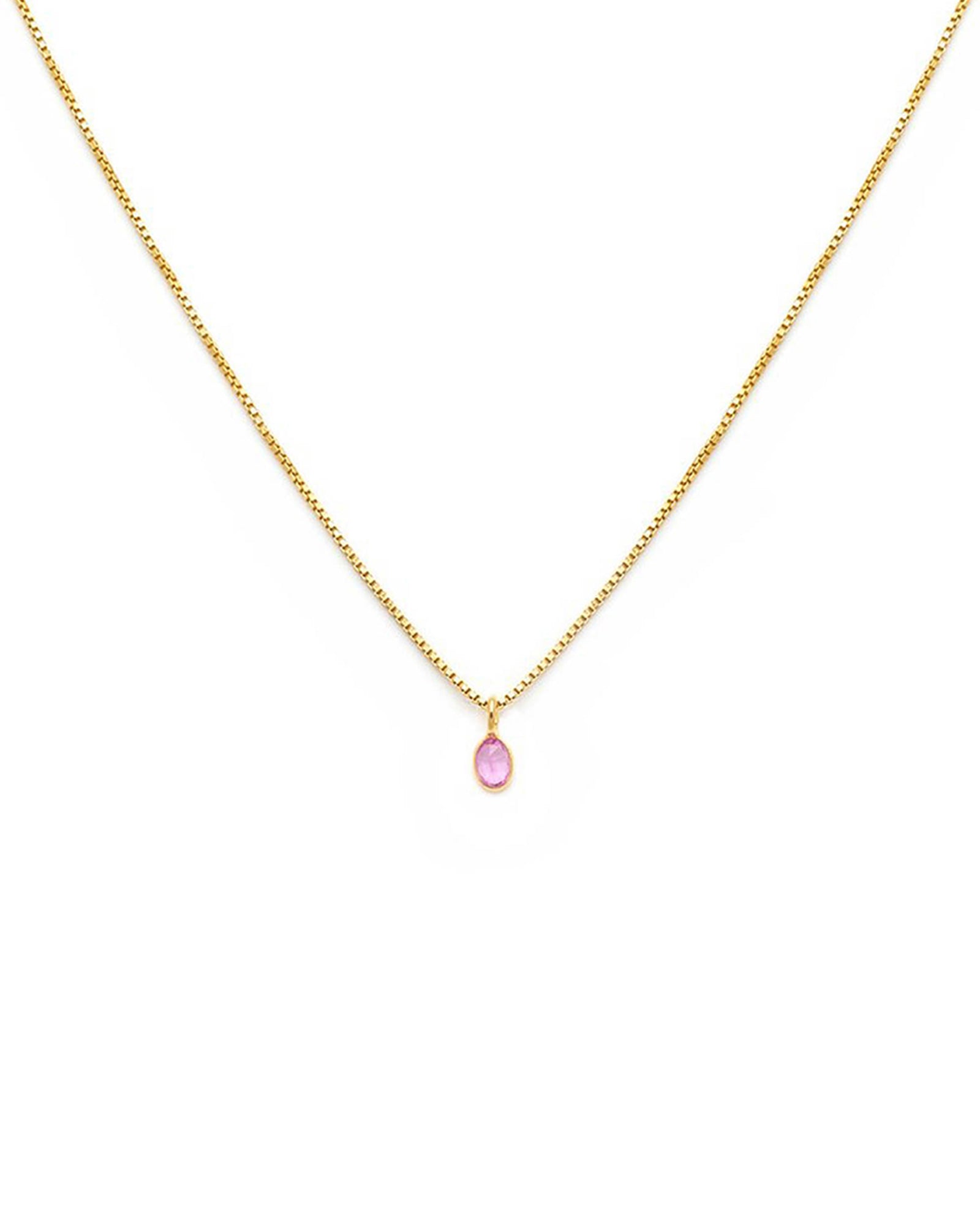 Leah Alexandra Sofia Slice Necklace 14k Gold Vermeil, Pink