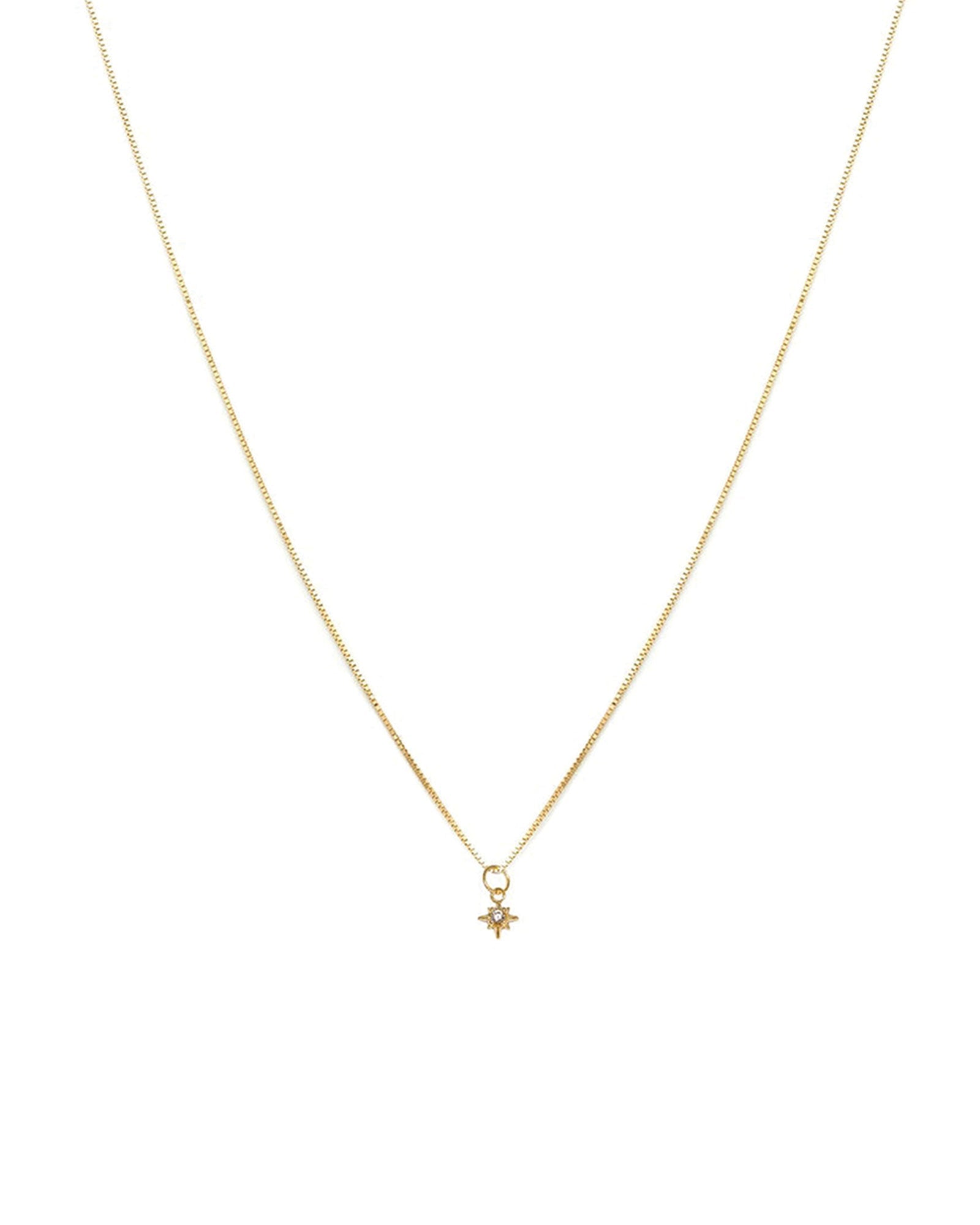 Leah Alexandra Starburst Necklace 14k Yellow Gold Cubic Zirconia