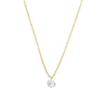 Quiet Icon-1 Floating CZ Necklace-Necklaces-14k Gold Vermeil, Cubic Zirconia-Blue Ruby Jewellery-Vancouver Canada