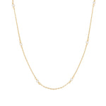 Quiet Icon-10 Pearl Station Necklace-Necklaces-14k Gold Vermeil, White Pearl-Blue Ruby Jewellery-Vancouver Canada