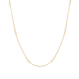 Quiet Icon-10 Pearl Station Necklace-Necklaces-14k Gold Vermeil, White Pearl-Blue Ruby Jewellery-Vancouver Canada