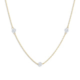 Quiet Icon-3 Floating CZ Necklace-Necklaces-14k Gold Vermeil, Cubic Zirconia-Blue Ruby Jewellery-Vancouver Canada