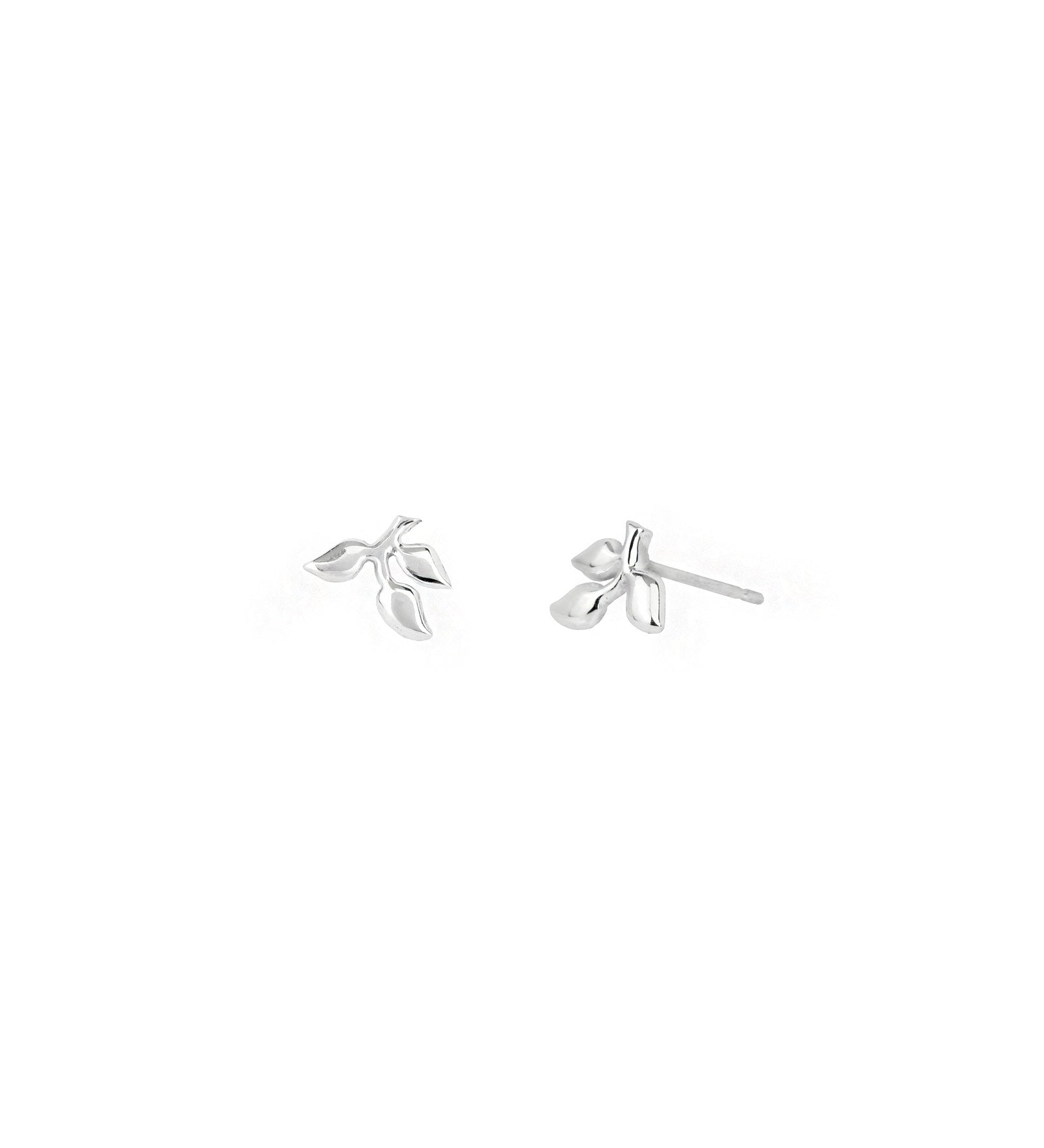 Tashi-3 Leaf Studs-Earrings-Sterling Silver-Blue Ruby Jewellery-Vancouver Canada