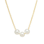 Zoe Chicco-3 Pearl Necklace-Necklaces-14k Yellow Gold, White Pearl-Blue Ruby Jewellery-Vancouver Canada