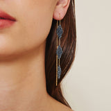 Chan Luu-3 Tiered Threaders-Earrings-18k Gold Vermeil-Blue Ruby Jewellery-Vancouver Canada