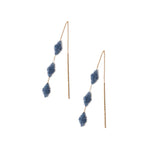 Chan Luu-3 Tiered Threaders-Earrings-18k Gold Vermeil-Blue Ruby Jewellery-Vancouver Canada