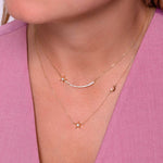 Adina Reyter-3D Moon and Star Diamond Necklace-Necklaces-14k Yellow Gold-Blue Ruby Jewellery-Vancouver Canada