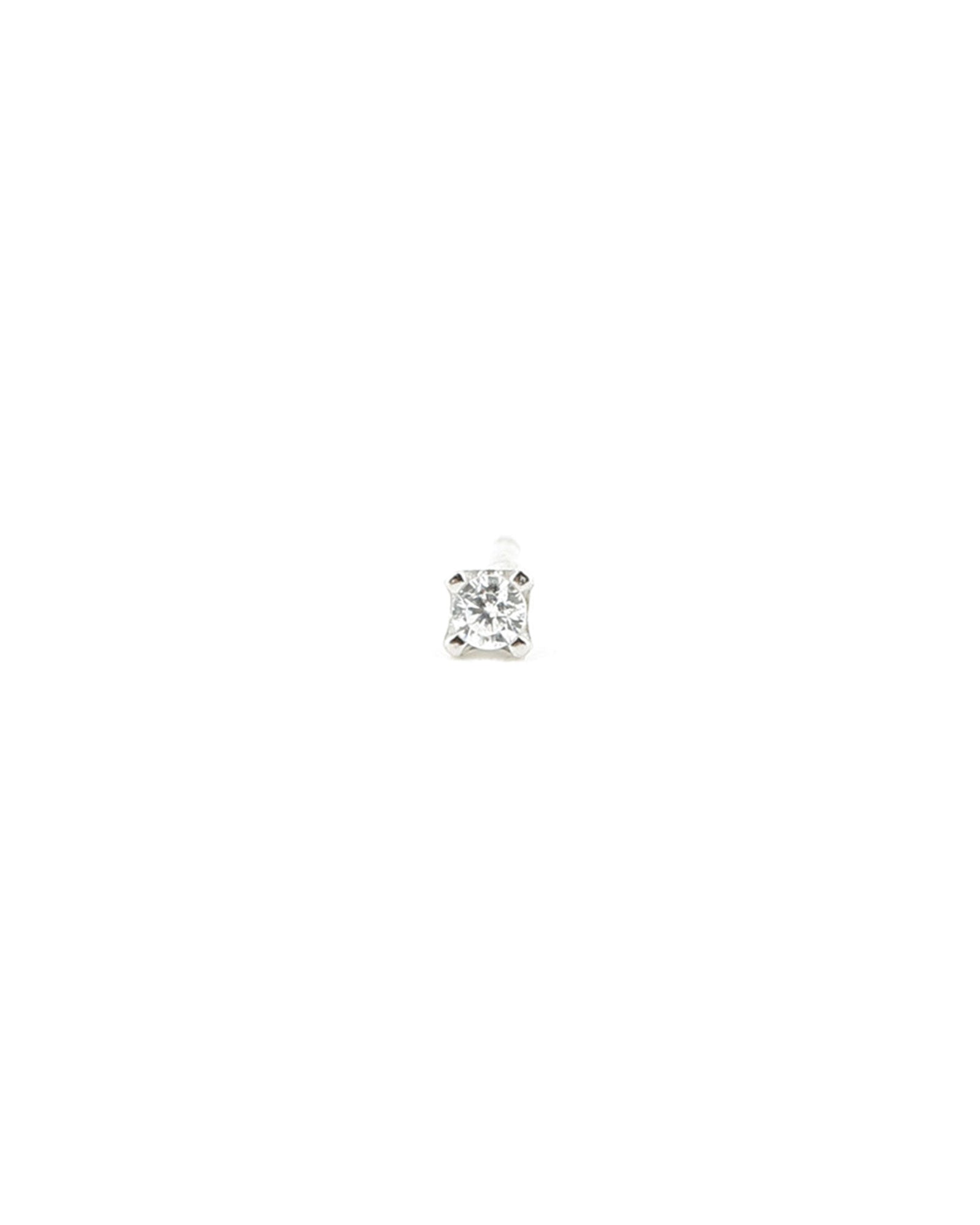 Quiet Icon-4 Prong CZ Stud | 2.5mm-Earrings-Rhodium Plated Sterling Silver, Cubic Zirconia-Blue Ruby Jewellery-Vancouver Canada