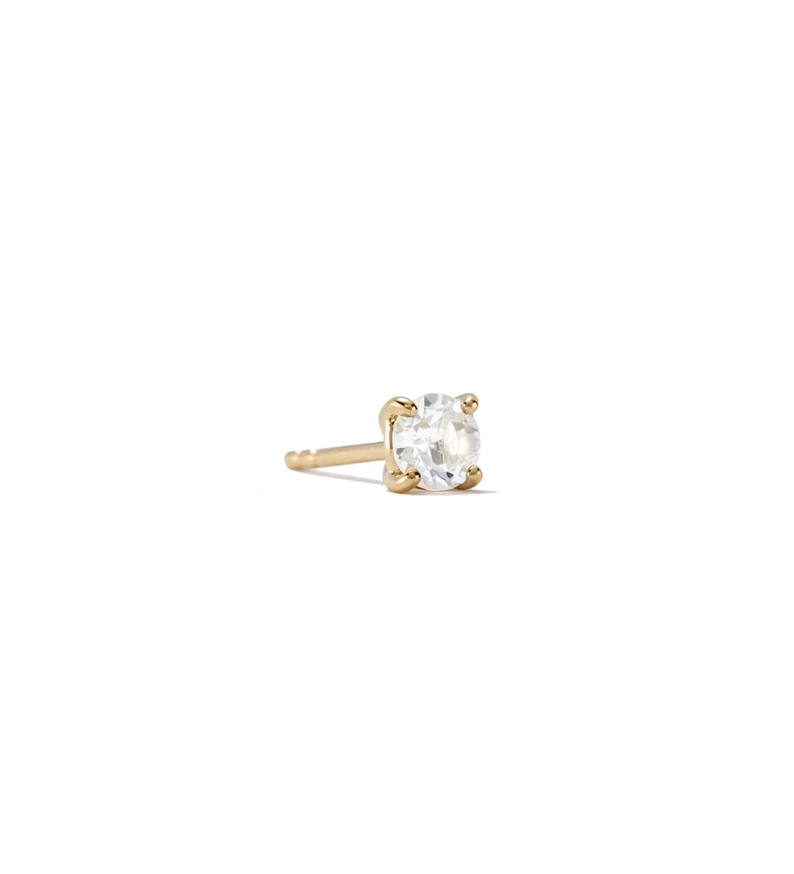 Quiet Icon-4 Prong Cz Stud | 5mm-Earrings-14k Gold Vermeil, Cubic Zirconia-Blue Ruby Jewellery-Vancouver Canada