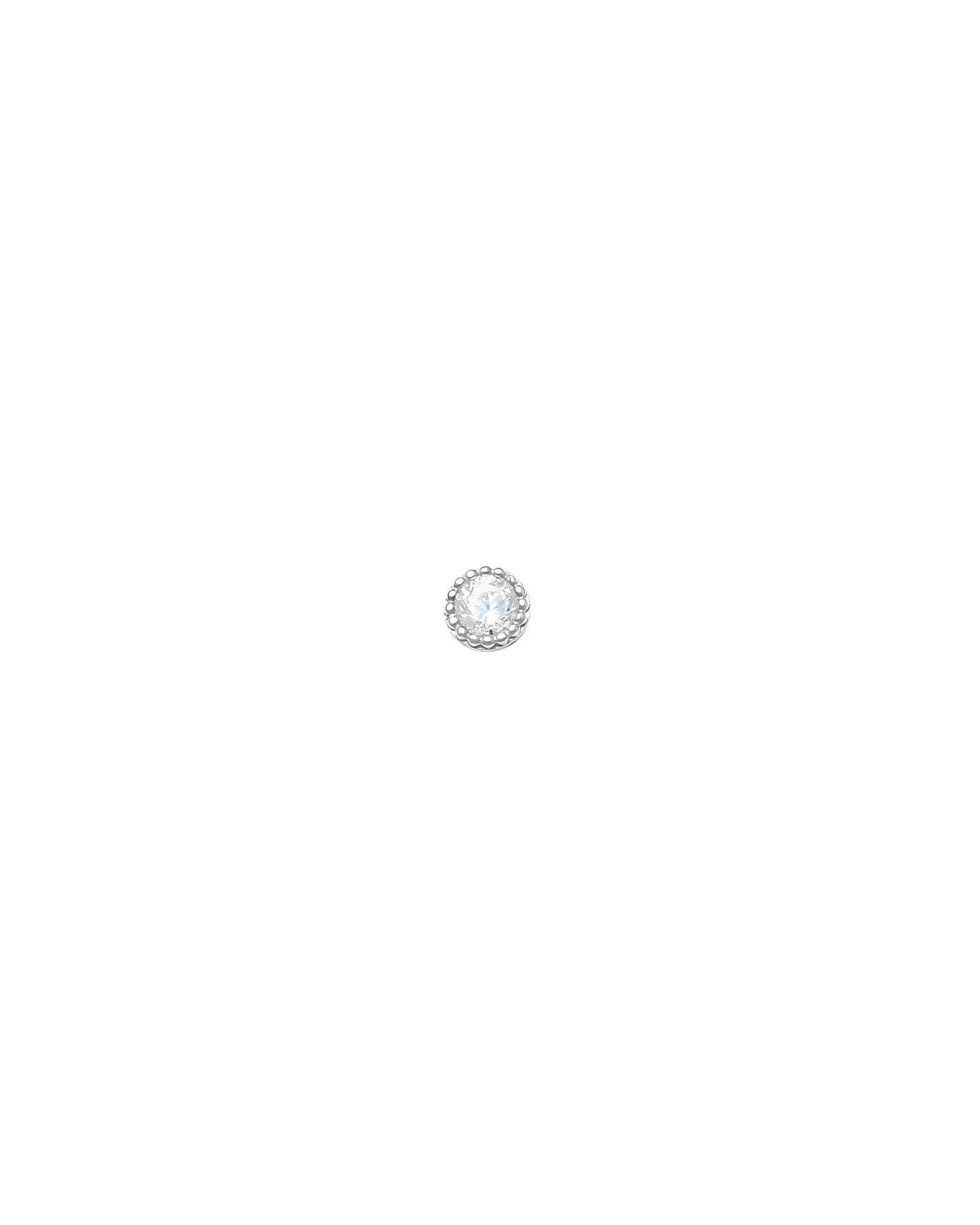 Valley of the Fine-4mm CZ Nose Stud-Body Jewellery-10k White Gold, Cubic Zirconia-Blue Ruby Jewellery-Vancouver Canada