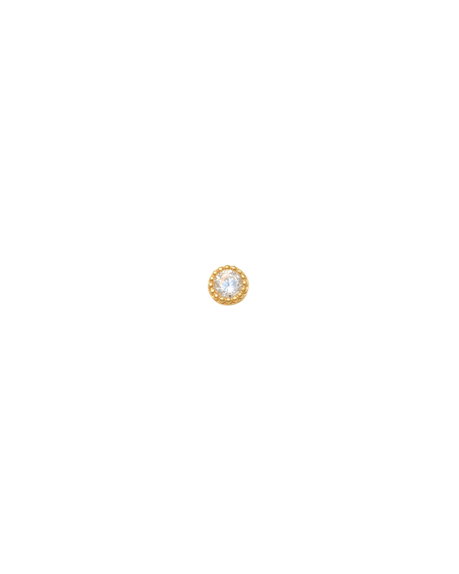 Valley of the Fine-4mm CZ Nose Stud-Body Jewellery-10k Yellow Gold, Cubic Zirconia-Blue Ruby Jewellery-Vancouver Canada