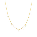 Quiet Icon-5 Floating CZ Necklace-Necklaces-14k Gold Vermeil, Cubic Zirconia-Blue Ruby Jewellery-Vancouver Canada