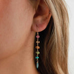 Gem Jar-6 Mixed Stone Drop Hooks-Earrings-14k Gold Filled, Apatite-Blue Ruby Jewellery-Vancouver Canada