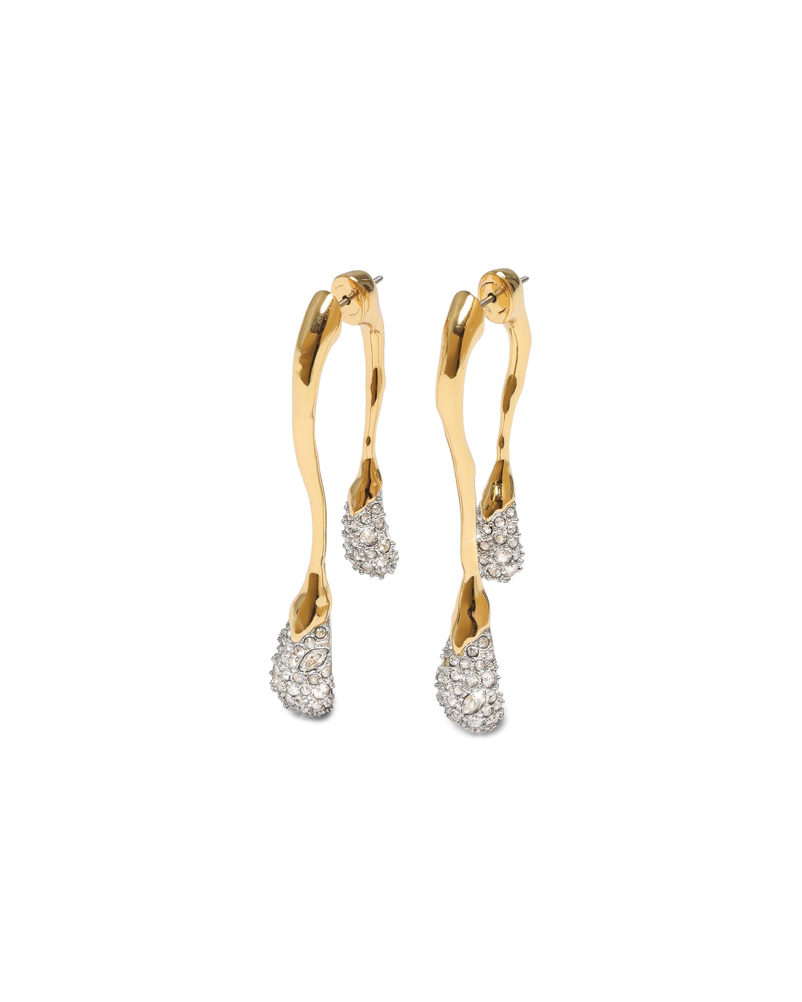 Alexis Bittar-Solanales Crystal Front Back Double Drop Earring-Earrings-14k Gold Plated, Rhodium-tone Plated Brass, Crystal-Blue Ruby Jewellery-Vancouver Canada