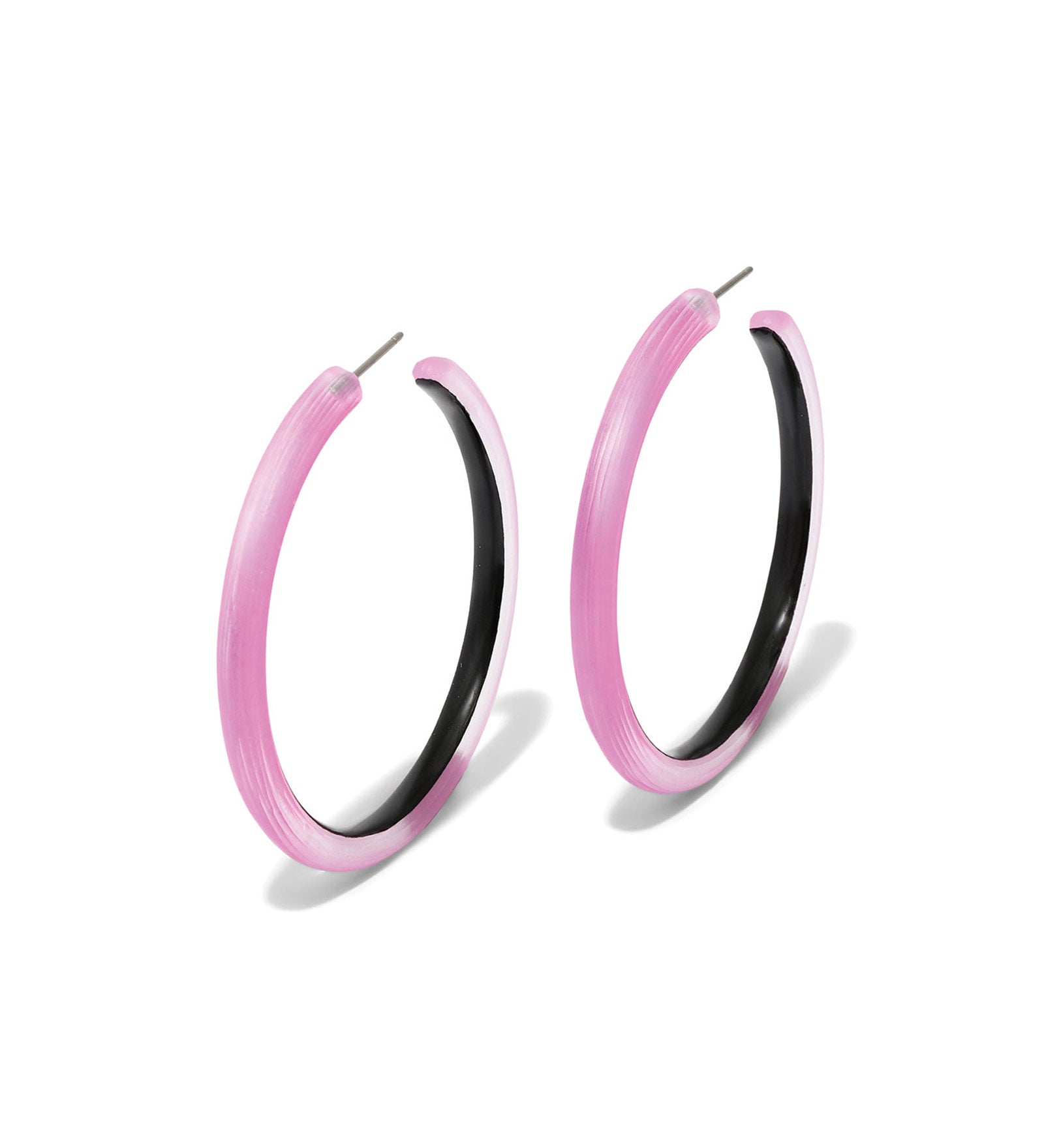 Alexis Bittar-Skinny Lucite Hoop Earrings-Earrings-Azalea Lucite-Blue Ruby Jewellery-Vancouver Canada