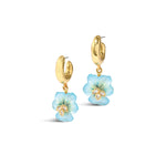 Pansy Petite Lucite Hoop 
Earrings | Lake Pansy 14k Gold Plated, White Pearl