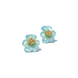 Alexis Bittar-Pansy Lucite Petite Post Earrings | Lake Pansy-Earrings-14k Gold Plated, Blue Lucite-Blue Ruby Jewellery-Vancouver Canada