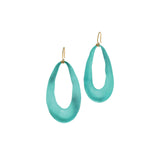 Lucite Link Wire Earrings Mint Green Lucite, White Pearl