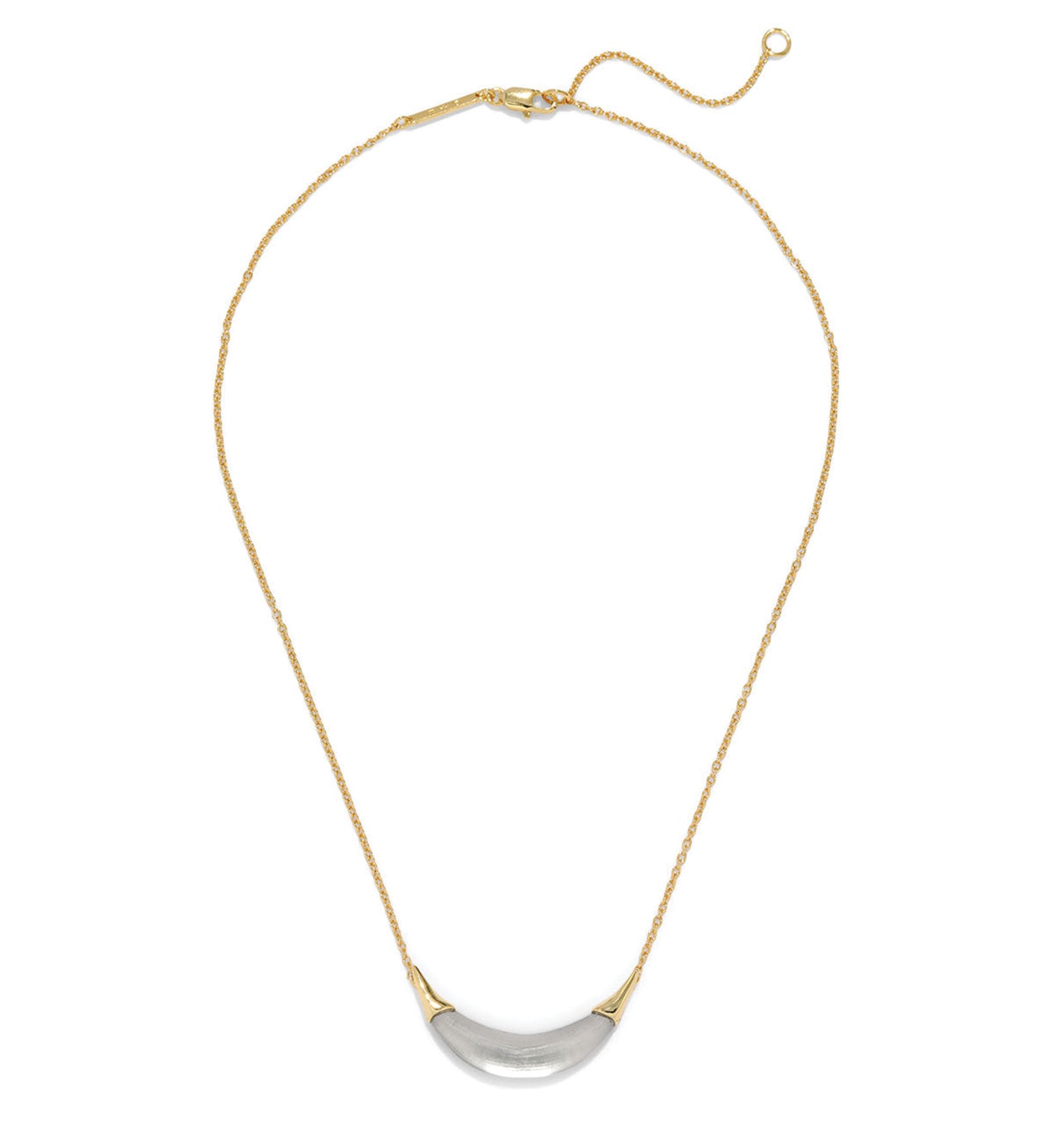 Alexis Bittar-Gold Capped Crescent Lucite Necklace-Necklaces-14k Gold Plated, Pewter Lucite-Blue Ruby Jewellery-Vancouver Canada