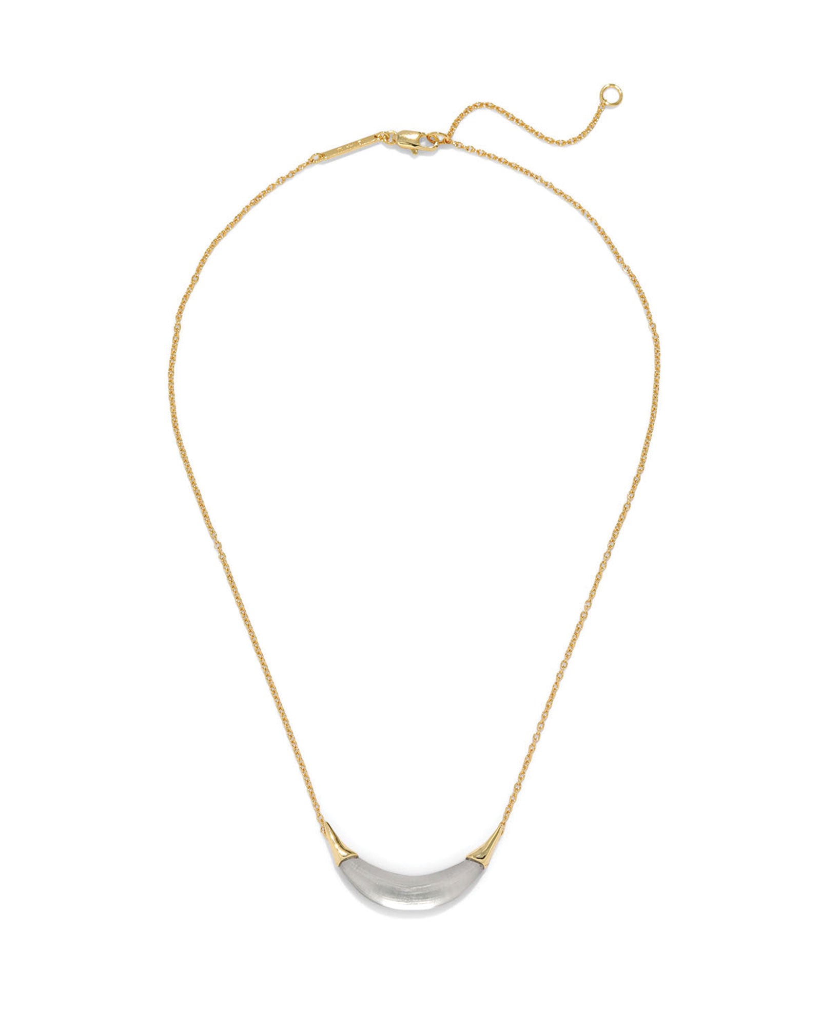 Alexis Bittar-Gold Capped Crescent Lucite Necklace-Necklaces-14k Gold Plated, Pewter Lucite-Blue Ruby Jewellery-Vancouver Canada