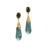 Alexis Bittar-BonBon Crystal Small Teardrop Earrings-Earrings-14k Gold Plated, Teal Lucite-Blue Ruby Jewellery-Vancouver Canada