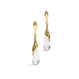 Liquid Lucite Teardrop
Post Earrings 14k Gold Plated Brass, Clear Lucite