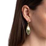 Luminous Lucite Petal
Leverback Earrings 14k Gold Plated Brass, Sage Lucite