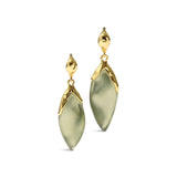 Luminous Lucite Petal
Leverback Earrings 14k Gold Plated Brass, Sage Lucite