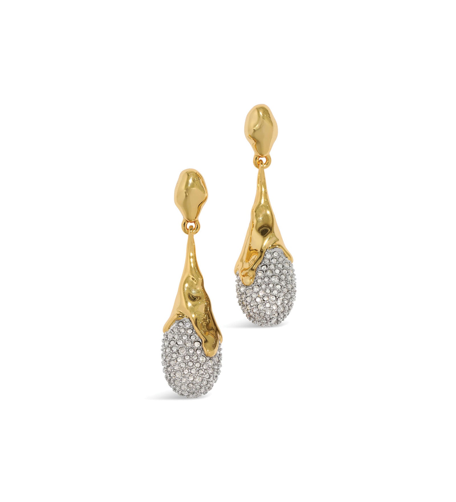 Solanales Crystal Teardrop Earrings 14k Gold Plated, Crystal