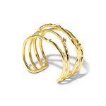 Brut Gold Crystal Thorn Orbit Cuff 14k Gold Plated, Crystal