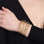 Alexis Bittar-Brut Gold Crystal Thorn Orbit Cuff-Bracelets-14k Gold Plated, Crystal-Blue Ruby Jewellery-Vancouver Canada