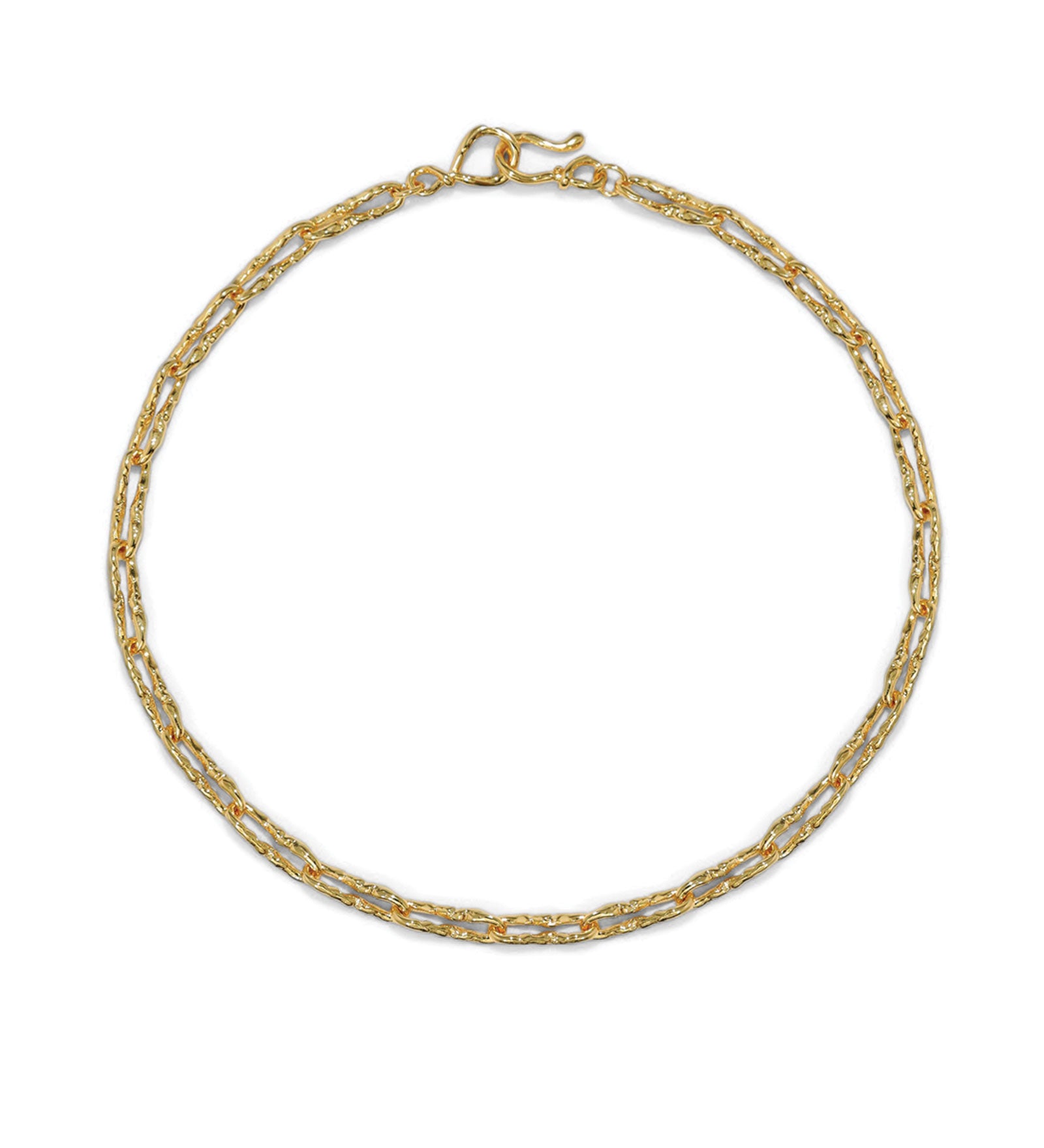 Brut Gold Twisted Link Necklace 14k Gold Plated